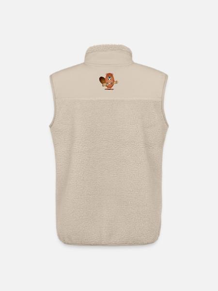 Simpatico castoro roditore con legno rosicchiato - Gilet sherpa unisex di Stanley/Stella - beige
