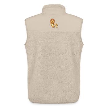 Lion avec enfant - Veste sans manches sherpa unisexe Stanley/Stella - beige - Dos - AI Model Male 178 light (178cm)