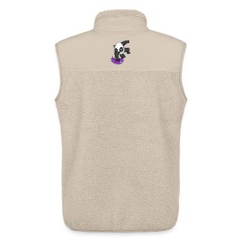 Panda Virus Combat - Veste sans manches sherpa unisexe Stanley/Stella - beige - Dos - AI Model Male 178 light (178cm)