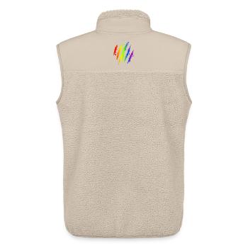 Pride LGBTQ Rainbow Scratch Mark - Veste sans manches sherpa unisexe Stanley/Stella - beige - Dos - AI Model Male 178 light (178cm)