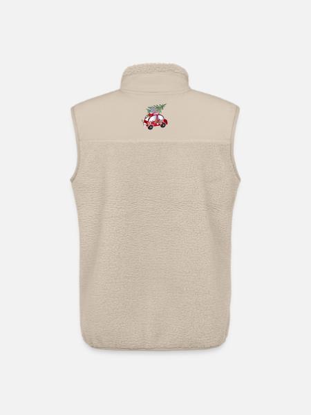 rotes Spielzeugauto weihnachtlich geschmückt - Unisex Sherpaweste von Stanley/Stella - Beige