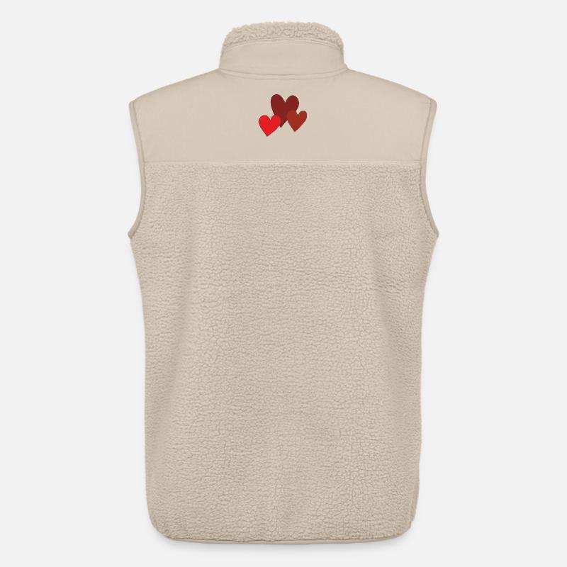 herzen 3 mal - Unisex Sherpaweste von Stanley/Stella - Beige