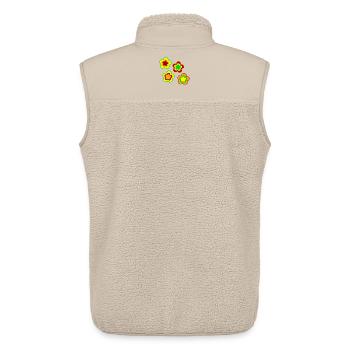70er Jahre Blume Muster - Unisex Sherpaweste von Stanley/Stella - Beige - Hinten - AI Model Male 178 light (178cm)
