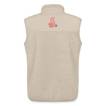 Daumen hoch (lila Hülle) - Unisex Sherpaweste von Stanley/Stella - Beige - Hinten - AI Model Male 178 light (178cm)
