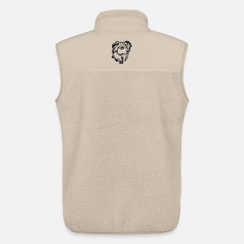 Australian Shepherd Kopf - Unisex Sherpaweste von Stanley/Stella - Beige