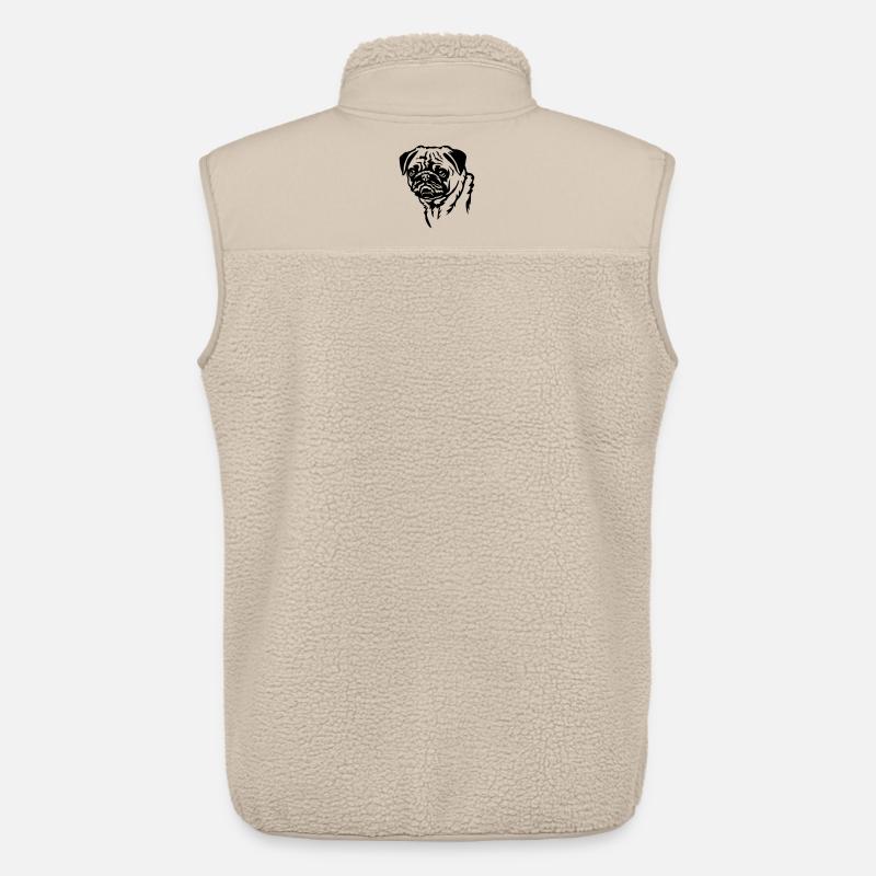 Mops Kopf - Unisex Sherpaweste von Stanley/Stella - Beige