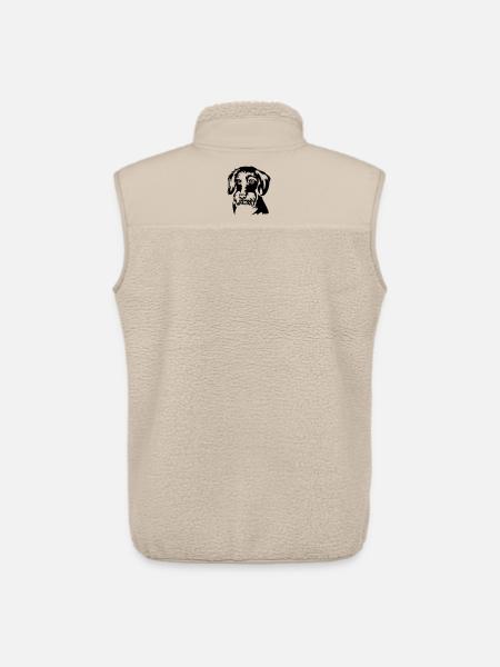 Dachshund Head - Unisex Sherpa Gilet by Stanley/Stella - beige