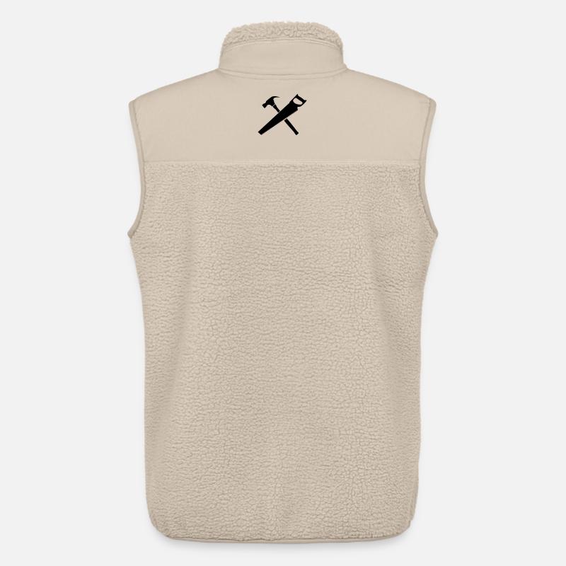 Outils charpentier marteau et scie - Veste sans manches sherpa unisexe Stanley/Stella - beige