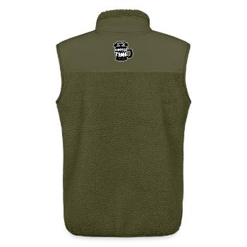 Café Disant Cafetière Buveur de café Caféine - Veste sans manches sherpa unisexe Stanley/Stella - kaki - Dos - AI Model Male 178 light (178cm)