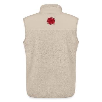many red butterflies of imaginative circles - Unisex Sherpa Gilet by Stanley/Stella - beige - Back - AI Model Male 178 light (178cm)