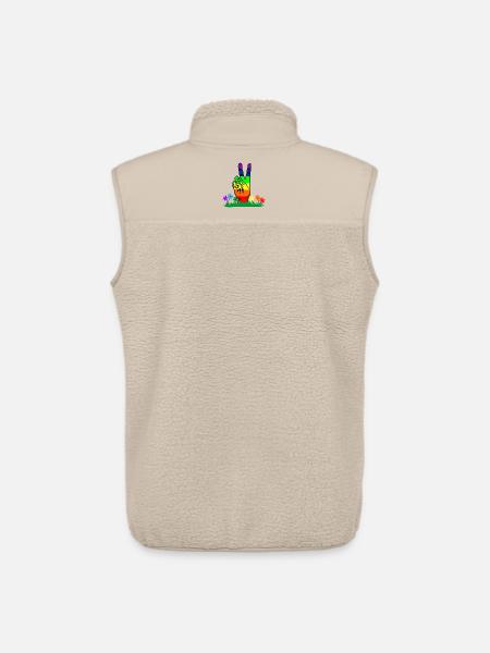 Rainbow hand peace in flowers - Unisex Sherpa Gilet by Stanley/Stella - beige