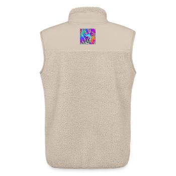 Magic mushrooms colorful Psychedelic mushroom art - Unisex Sherpa Gilet by Stanley/Stella - beige - Back - AI Model Male 178 light (178cm)
