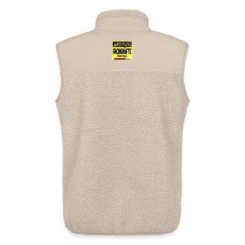 ACHTUNG FACHKRÄFTE MANGEL SPRÜCHE - HANDWERK - Unisex Sherpaweste von Stanley/Stella - Beige - Hinten - AI Model Male 178 light (178cm)