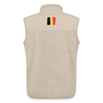 Belgian Flag Abstract Brush Strokes - Unisex Sherpa Gilet by Stanley/Stella - beige - Back - AI Model Male 178 light (178cm)