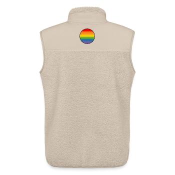 Regenbogen Verlauf Round white shirt - Unisex Sherpaweste von Stanley/Stella - Beige - Hinten - AI Model Male 178 light (178cm)