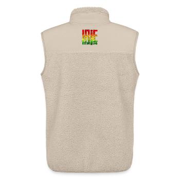 Reggae Peace Symbols auf Graffiti-Hintergrund - Unisex Sherpaweste von Stanley/Stella - Beige - Hinten - AI Model Male 178 light (178cm)