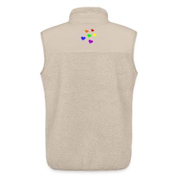Cœurs LGBT - Veste sans manches sherpa unisexe Stanley/Stella - beige - Dos - AI Model Male 178 light (178cm)