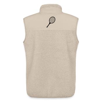 Logo de la raquette de badminton - Veste sans manches sherpa unisexe Stanley/Stella - beige - Dos - AI Model Male 178 light (178cm)