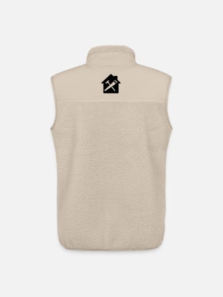 Carpenter tool logo house building - Unisex Sherpa Gilet by Stanley/Stella - beige