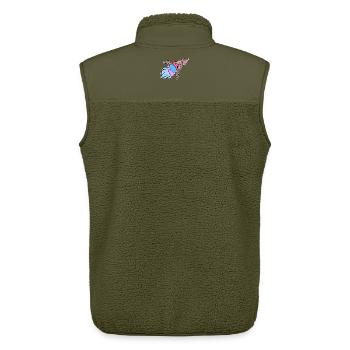 Ice Cream Donut Delicious Dessert Sweets Snack - Unisex Sherpa Gilet by Stanley/Stella - khaki - Back - AI Model Male 178 light (178cm)