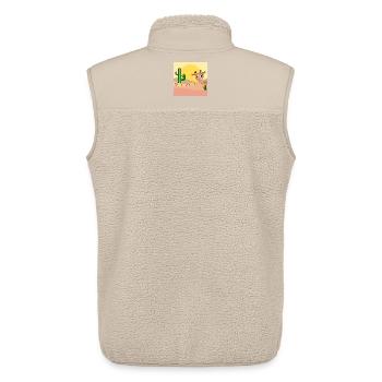 ILLUSTRATION D’ANIMAUX GIRAFES - DÉSERT - Veste sans manches sherpa unisexe Stanley/Stella - beige - Dos - AI Model Male 178 light (178cm)