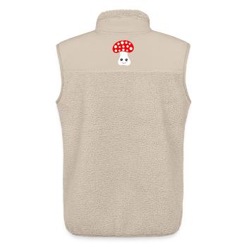 Kawaii, mushroom, toadstool - Unisex Sherpa Gilet by Stanley/Stella - beige - Back - AI Model Male 178 light (178cm)