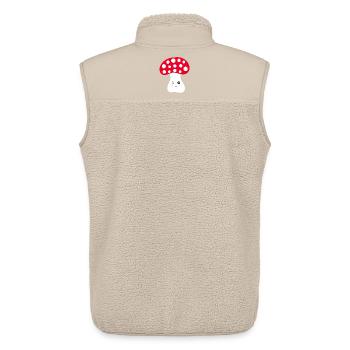 Kawaii, mushroom, toadstool - Unisex Sherpa Gilet by Stanley/Stella - beige - Back - AI Model Male 178 light (178cm)