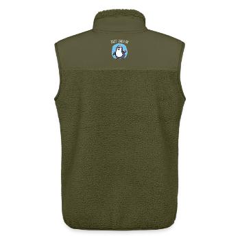 Cold Snow Penguin Ice Cool Déclaration Oiseau animal - Veste sans manches sherpa unisexe Stanley/Stella - kaki - Dos - AI Model Male 178 light (178cm)