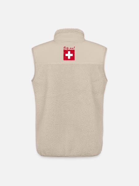 Dites non Suisse - Veste sans manches sherpa unisexe Stanley/Stella - beige