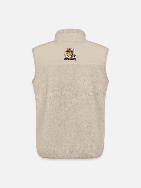 Beehaw bee with cowboy hat Yeehaw - Unisex Sherpa Gilet by Stanley/Stella - beige