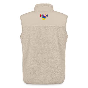 Paix du cœur pour l’Ukraine colorée Paix - Veste sans manches sherpa unisexe Stanley/Stella - beige - Dos - AI Model Male 178 light (178cm)