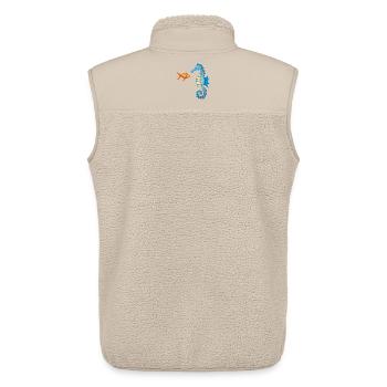 Poissons rouges et hippocampes comiques mignons - Veste sans manches sherpa unisexe Stanley/Stella - beige - Dos - AI Model Male 178 light (178cm)
