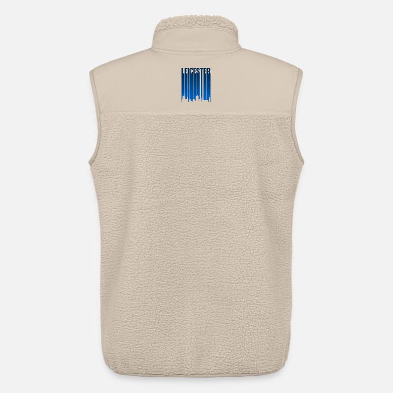 Leicester Skyline Blau - Unisex Sherpaweste von Stanley/Stella - Beige