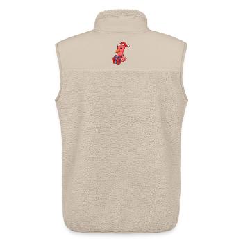 Christmas Chicken Baby with Gift - Unisex Sherpa Gilet by Stanley/Stella - beige - Back - AI Model Male 178 light (178cm)