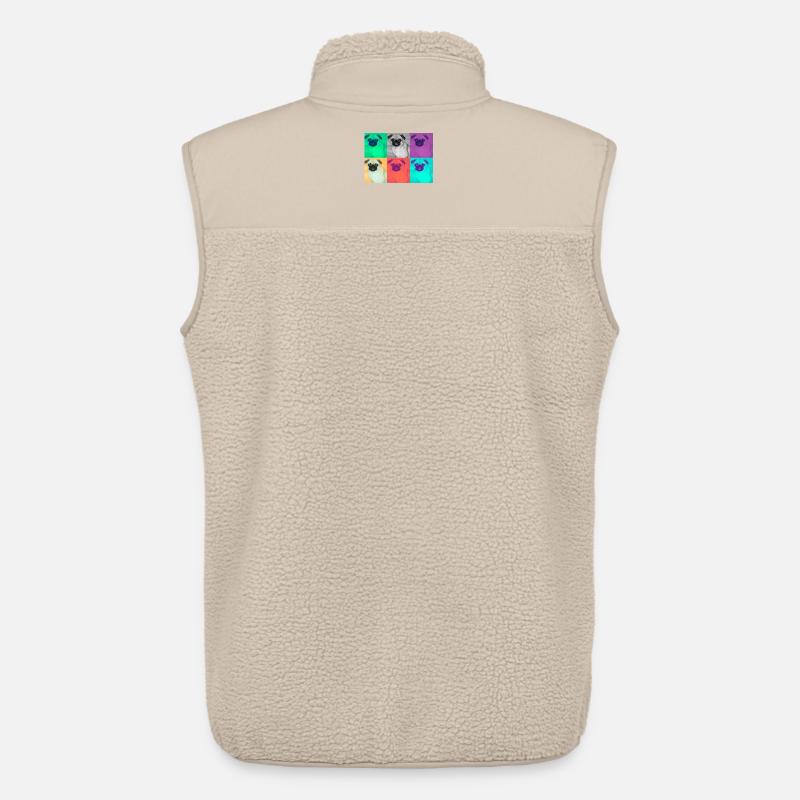Pop Art Conception de chien - Veste sans manches sherpa unisexe Stanley/Stella - beige