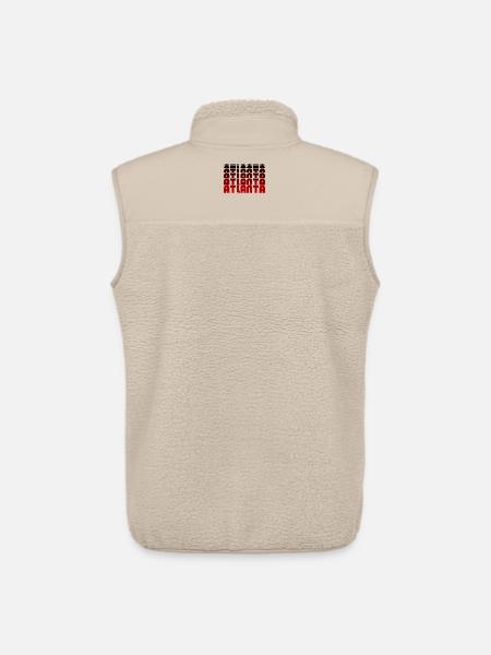Atlanta Neon Typo Grid - Unisex Sherpa Gilet by Stanley/Stella - beige