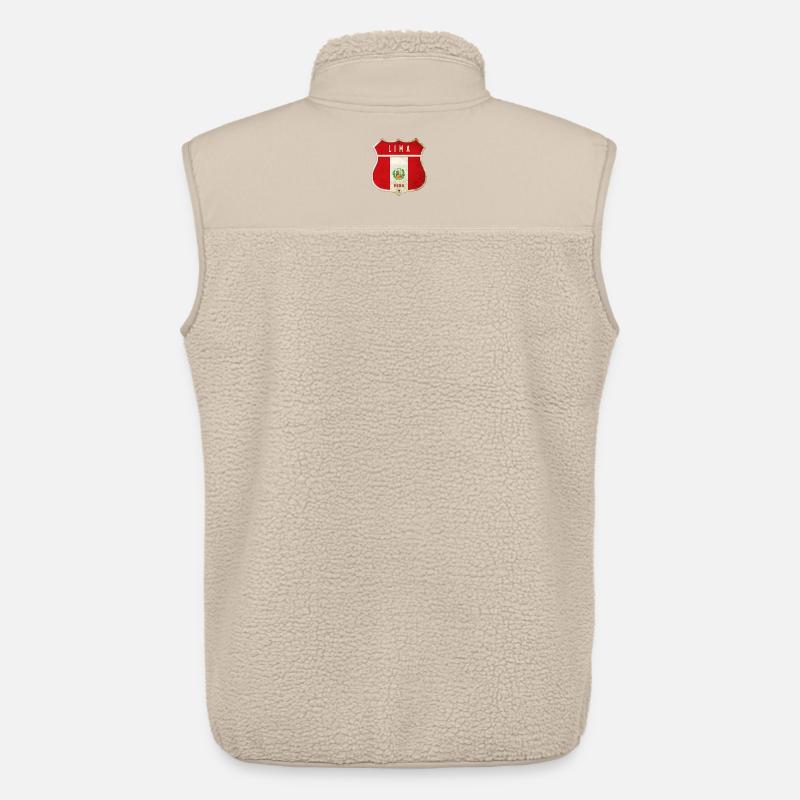 Design du drapeau de Lima (Pérou) - Veste sans manches sherpa unisexe Stanley/Stella - beige