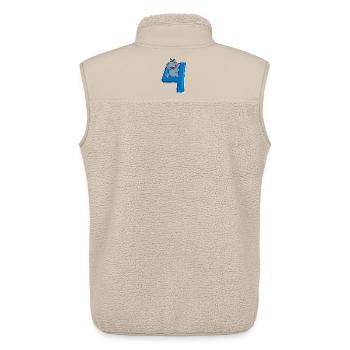 4 ans - 4ème anniversaire avec motif animal - Veste sans manches sherpa unisexe Stanley/Stella - beige - Dos - AI Model Male 178 light (178cm)