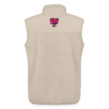 Coeur Rose Gradient — Message d'amour - Veste sans manches sherpa unisexe Stanley/Stella - beige - Dos - AI Model Male 178 light (178cm)