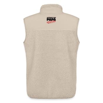 Schwanger Papa Eltern Familienglück Statement Baby - Unisex Sherpaweste von Stanley/Stella - Beige - Hinten - AI Model Male 178 light (178cm)