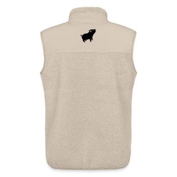 Pig emblem Shadow image - Unisex Sherpa Gilet by Stanley/Stella - beige - Back - AI Model Male 178 light (178cm)