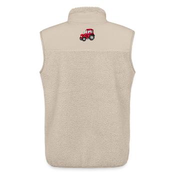 red 3D tractor for tractor and farm fans - Unisex Sherpa Gilet by Stanley/Stella - beige - Back - AI Model Male 178 light (178cm)