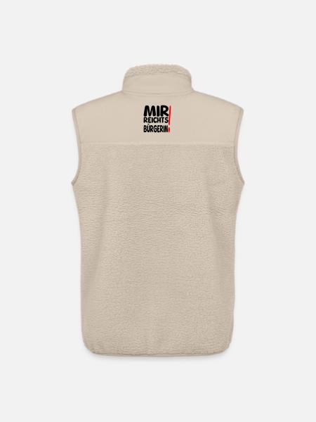 reicht mir Bürgerin - Unisex Sherpaweste von Stanley/Stella - Beige