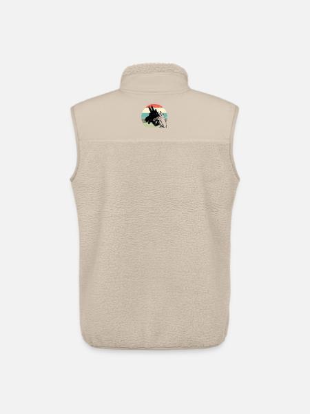 Giraffe Silhouette Retro Sunset - Unisex Sherpa Gilet by Stanley/Stella - beige