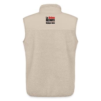 La grève recrute mobilisation - Veste sans manches sherpa unisexe Stanley/Stella - beige - Dos - AI Model Male 178 light (178cm)