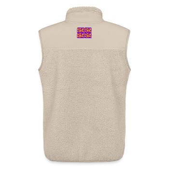 Déco motif cube coloré - Veste sans manches sherpa unisexe Stanley/Stella - beige - Dos - AI Model Male 178 light (178cm)
