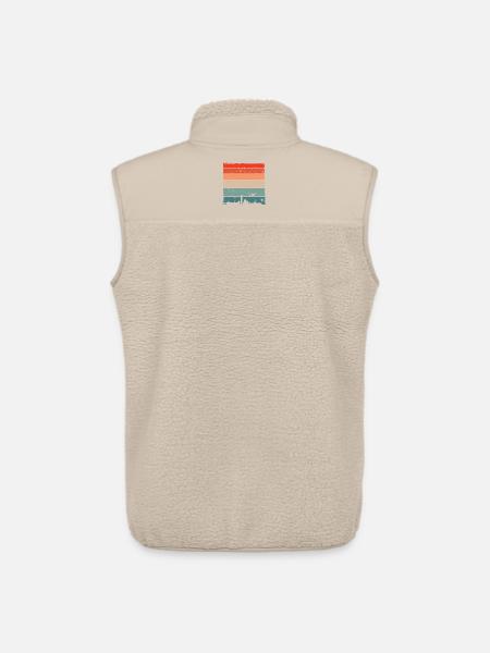 Sunset Skyline Bird Silhouette - Unisex Sherpa Gilet by Stanley/Stella - beige