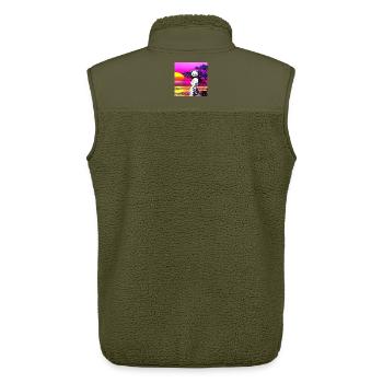 Cute Panda T-Shirt and Hoodie and more - Unisex Sherpa Gilet by Stanley/Stella - khaki - Back - AI Model Male 178 light (178cm)