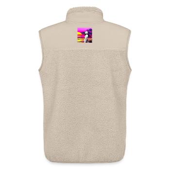 Cute Panda T-Shirt and Hoodie and more - Unisex Sherpa Gilet by Stanley/Stella - beige - Back - AI Model Male 178 light (178cm)
