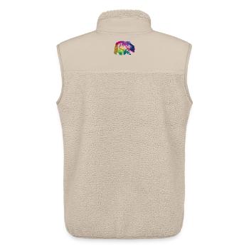 Bear Father Batik Tie Dye Bear - Unisex Sherpa Gilet by Stanley/Stella - beige - Back - AI Model Male 178 light (178cm)